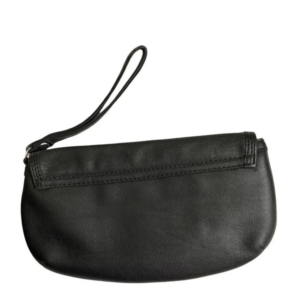 Lucky brand black leather wristlet bag